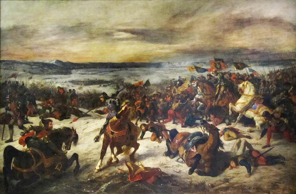 The Battle of Nancy in Detail Eugene Delacroix